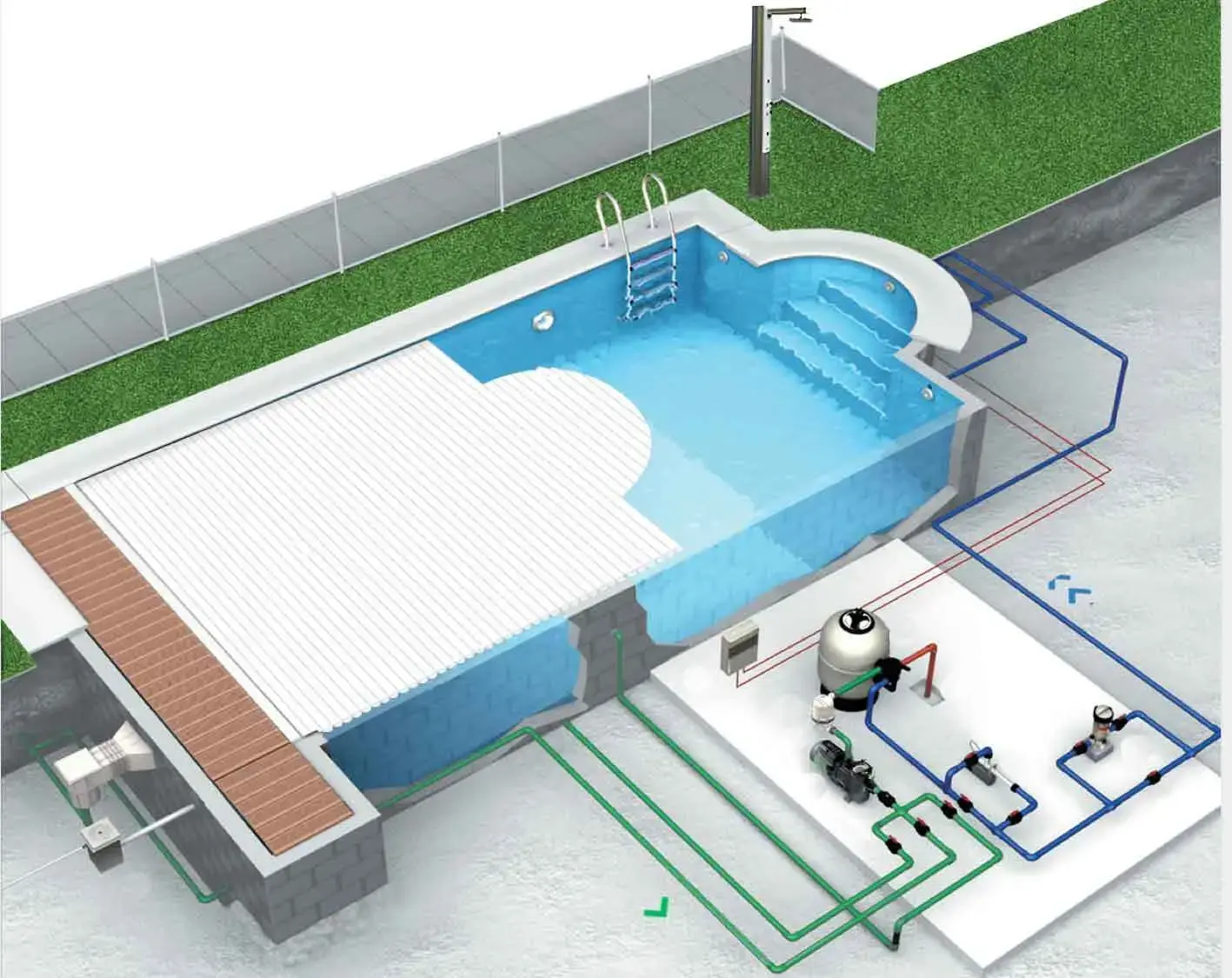 محل قرار گیری پمپ آب استخر و دیگر تجهیزات مربوط به استخر