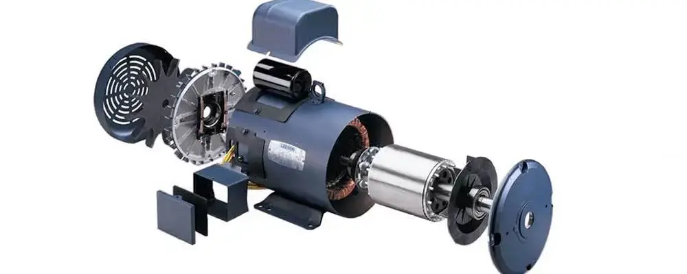 نمایی از نقشه انفجاری یک الکتروموتور