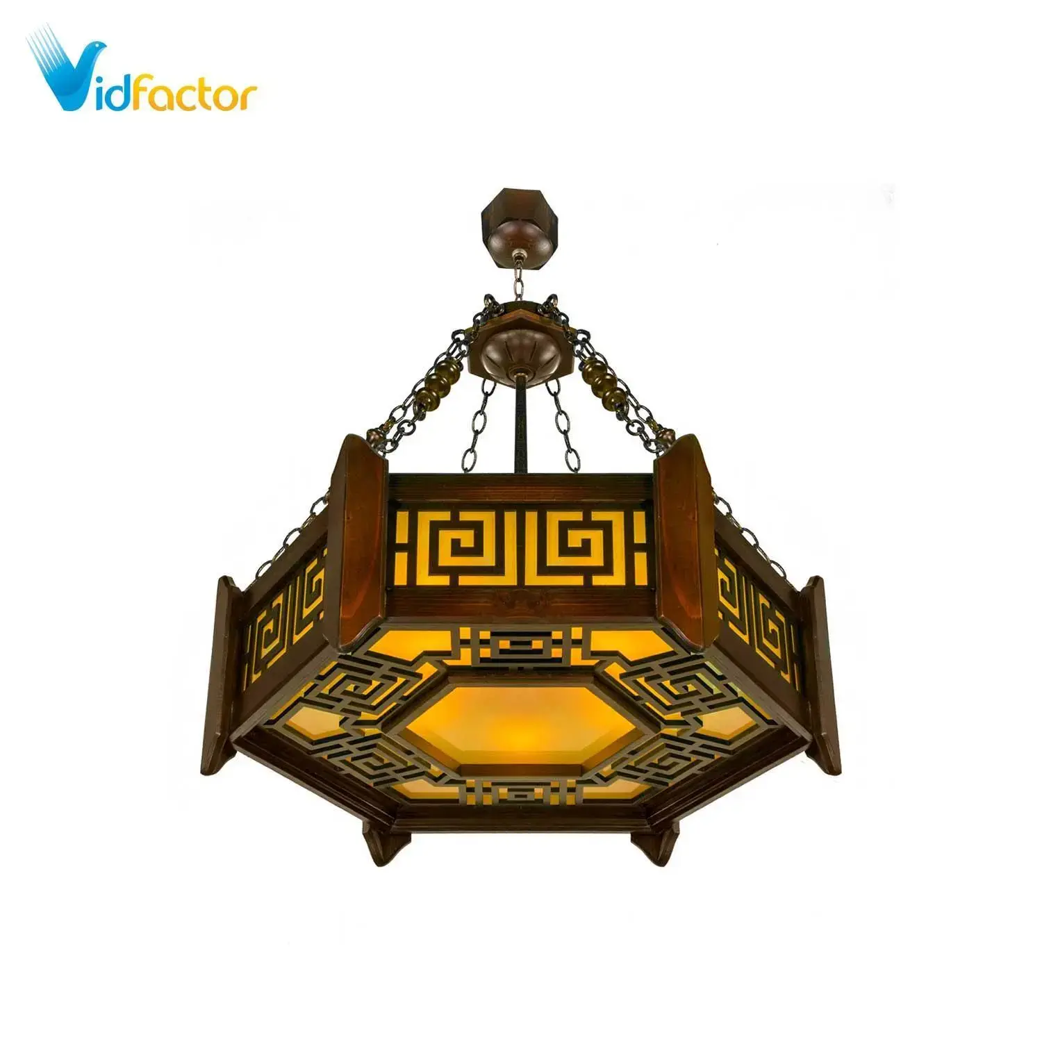 لوستر چوبی مدل اورانوس سایز بزرگ ورساچه دارکار کد 246