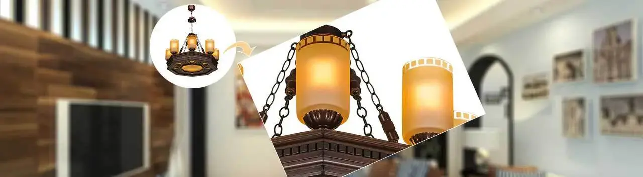 نمای روبرویی از لوستر مدل پرستیژ هشت شعله دارکار|روشنایی