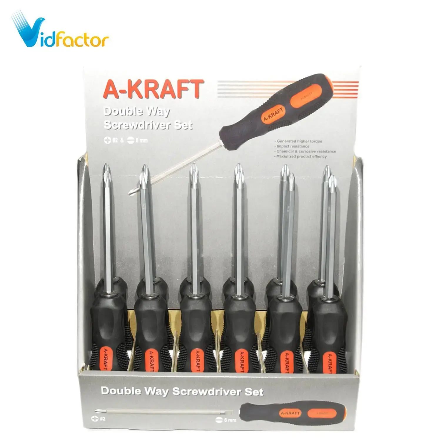 پیچ گوشتی سر تعویض شو دوطرفه 2عددی a-kraft AA069007