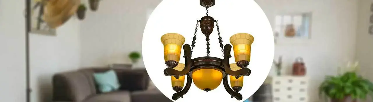 نمای روبرویی لوستر مدل رومینا چهار شعله دارکار
