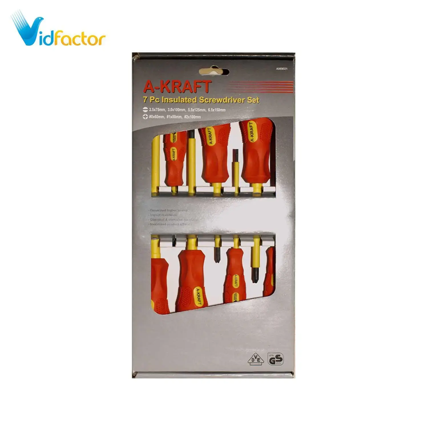 سری پیچ گوشتی فشارقوی 1000ولت a-kraft AA069021