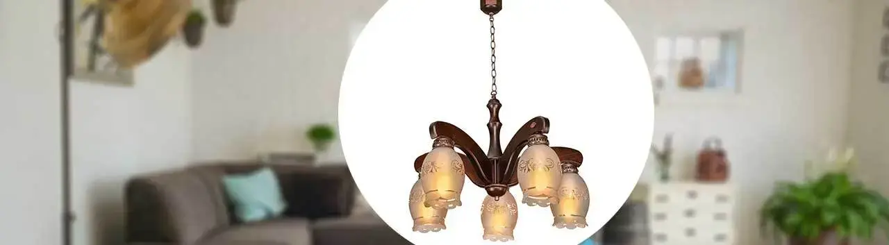 تصویری از لوستر مدل افسون پنج شعله دارکار