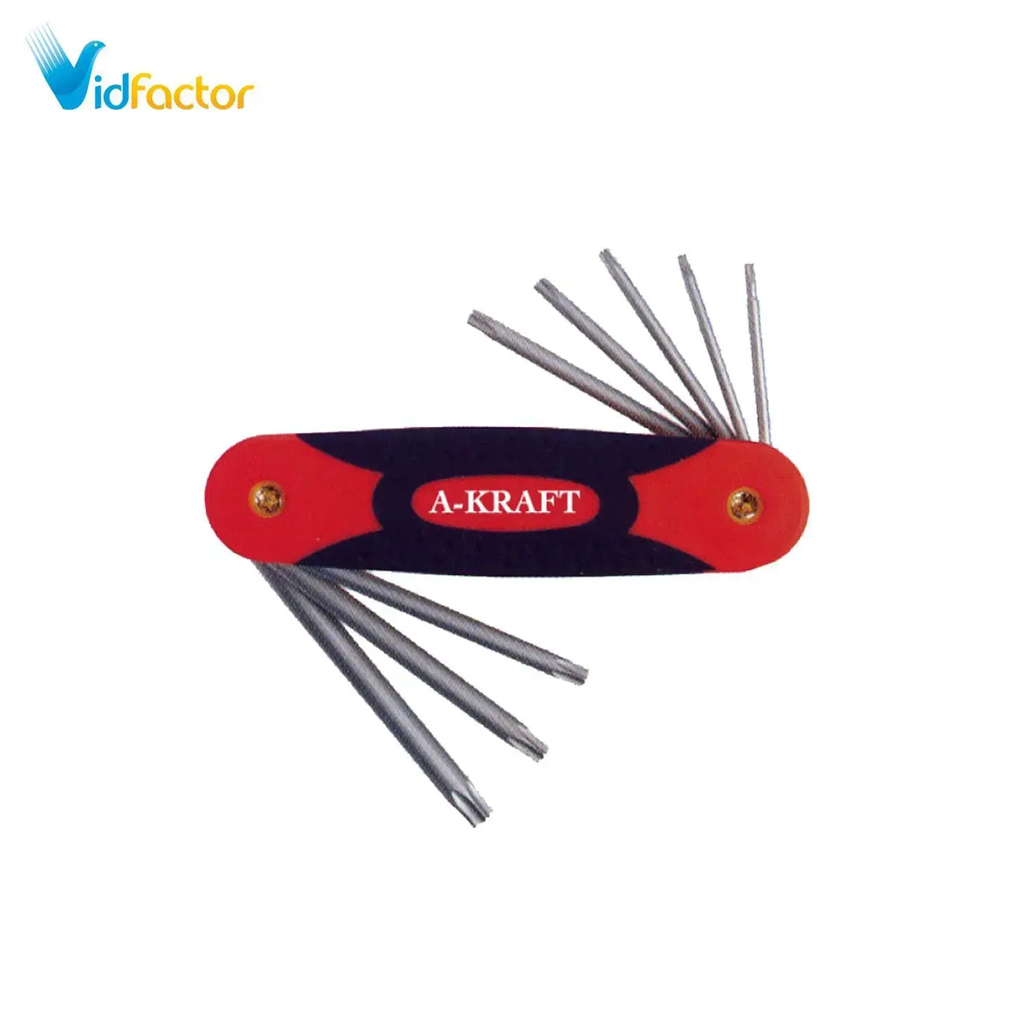 آچار آلن ستاره ای چاقویی 8عددی A-KRAFT-AA084T801 T8-T40 