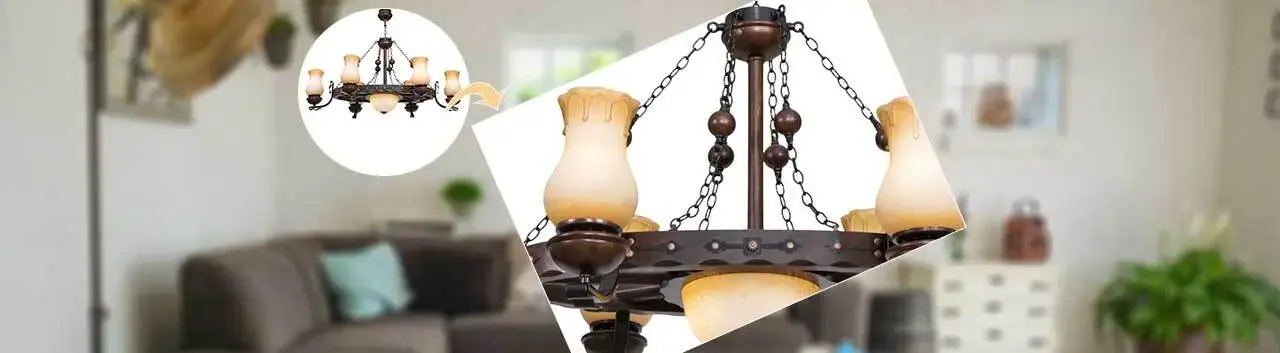 تصویری از لوستر مدل تایتانیک شش شعله دارکار|روشنایی