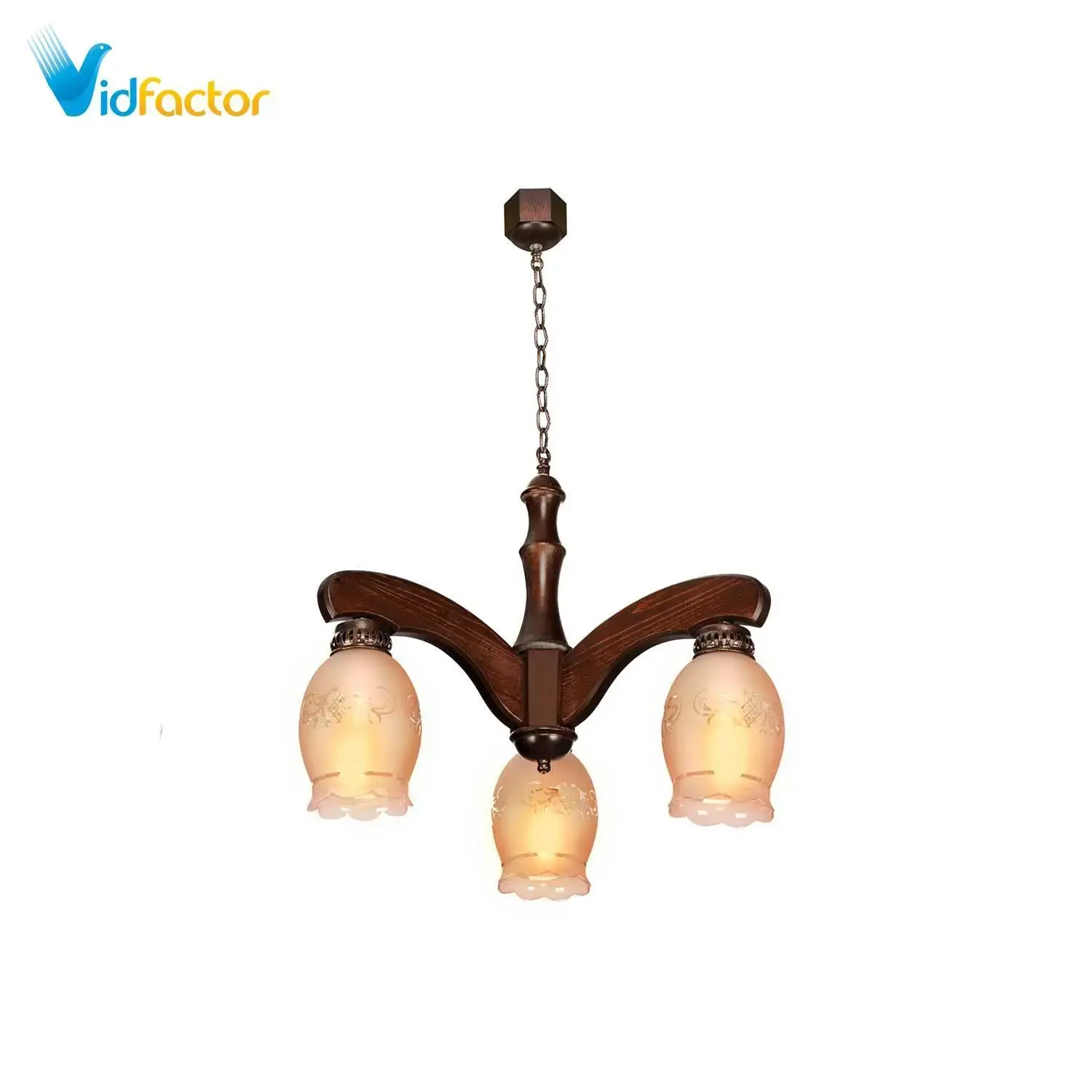 لوستر چوبی مدل افسون سه شعله دارکار کد 224