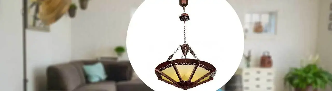 تصویری از لوستر مدل زوبین هشت گوش منبت دارکار