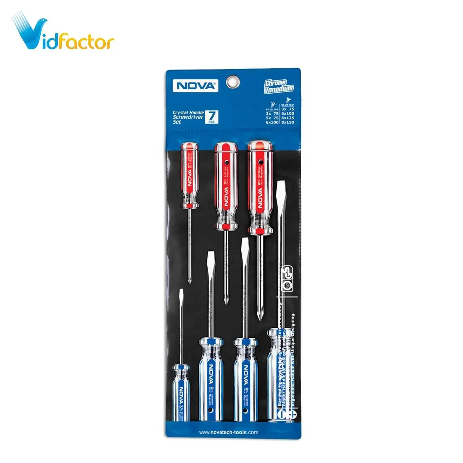 پیچ گوشتی کیفی نووا 7 عددی کریستالی NTS-1015