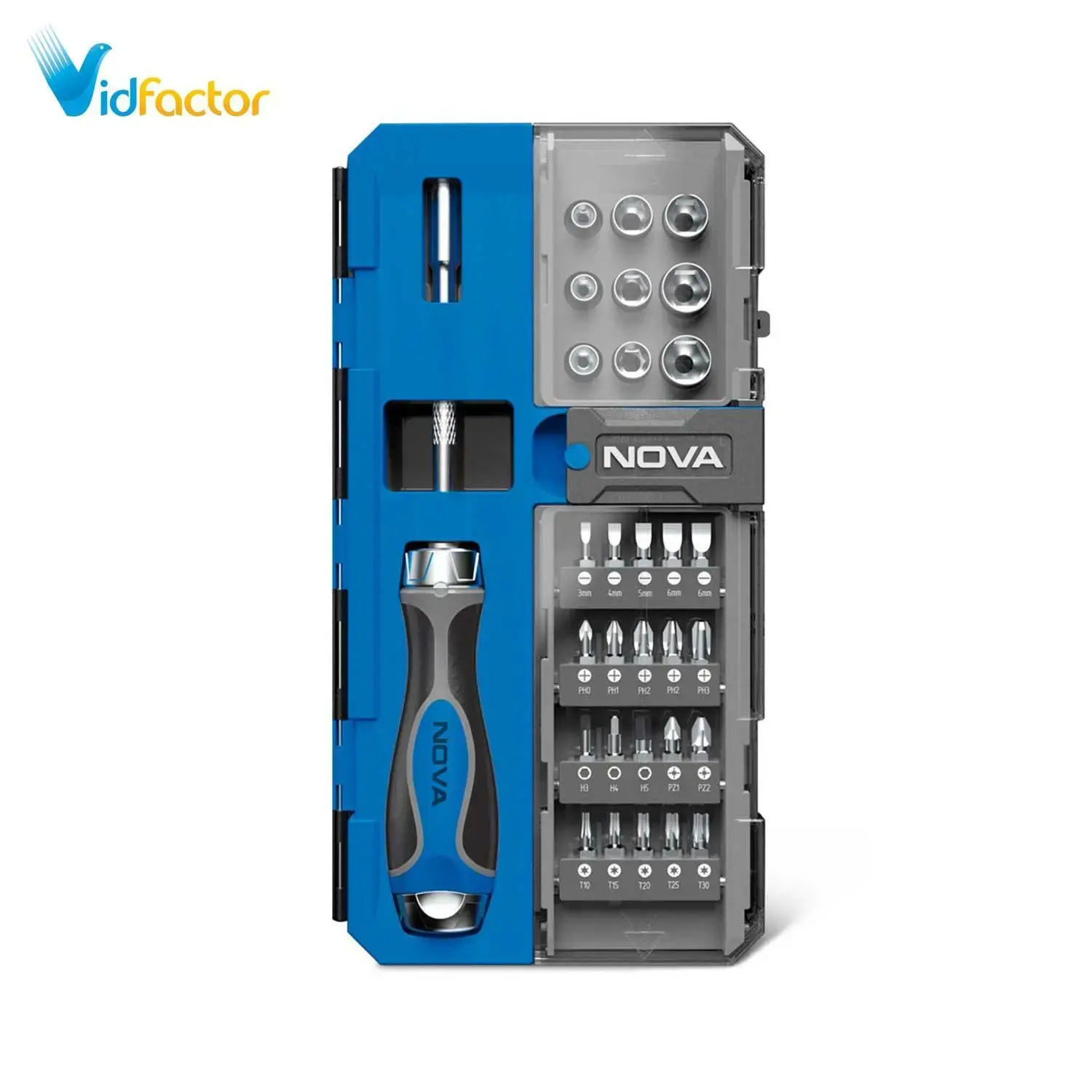 ست بیت و بکس نووا 33 پارچه + پیچگوشتی جغجغه ای NTS-1331 