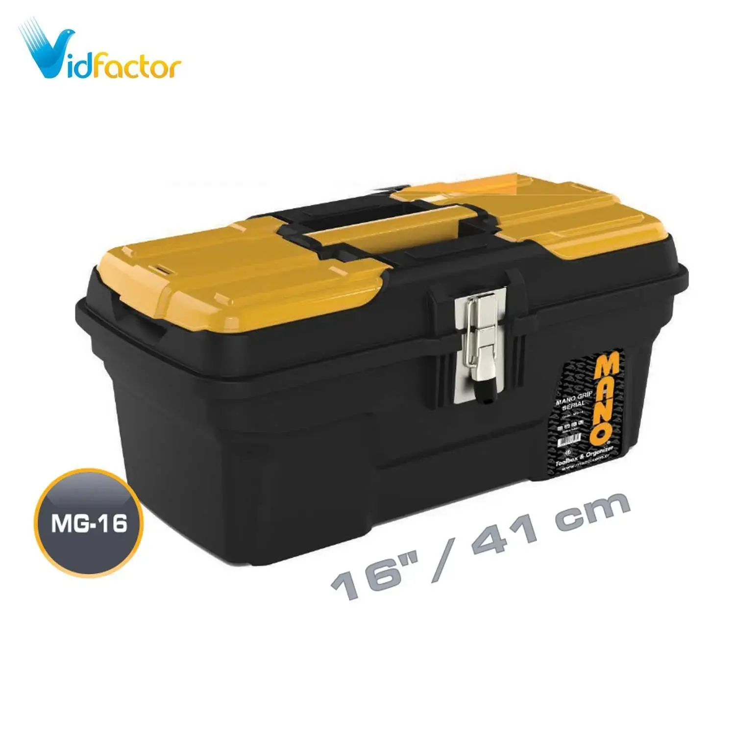  جعبه ابزار با قفل فلزی به همراه اورگانایزر 16 اینچ Mano MG16 