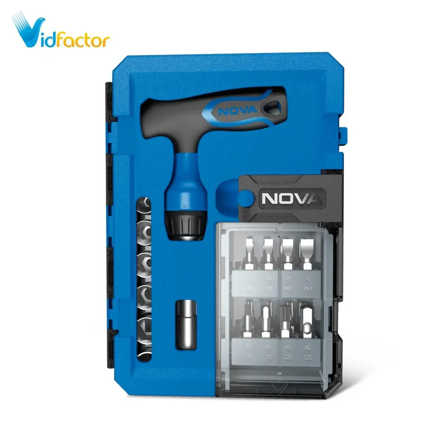 ست بیت و بکس نووا 24 پارچه + دسته T جغجغه ای NTS-1332 