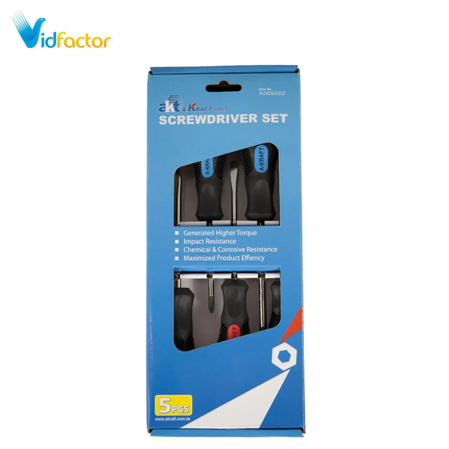 سری پیچ گوشتی 8عددی تخت و چهارسو a-kraft AA069003